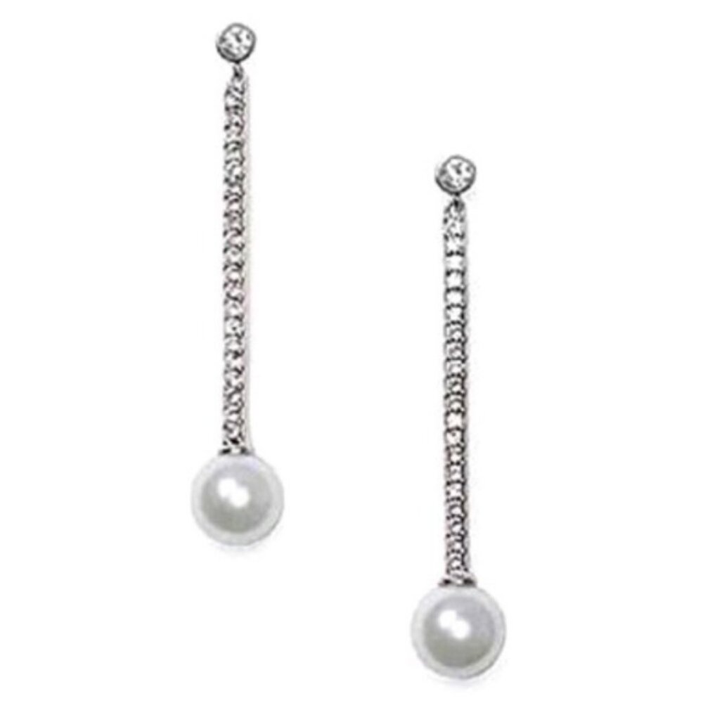 Kate Spade Silver Precious Pearls Linear Earrings
